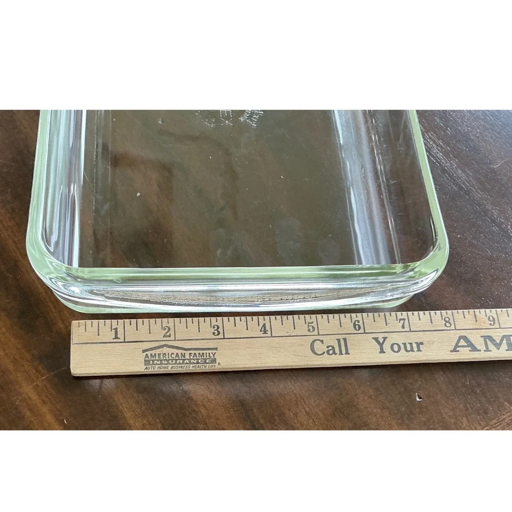 Pyrex Vintage Clear Glass Baking Dish Rectangular Casserole 12.5x8 232 Ovenware